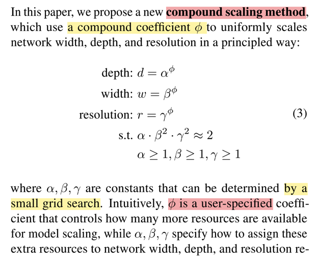 EfficientNet compound scaling